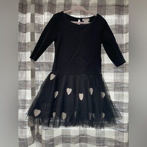 Joe Fresh Black Tulle Dress with Silver Heart Accents